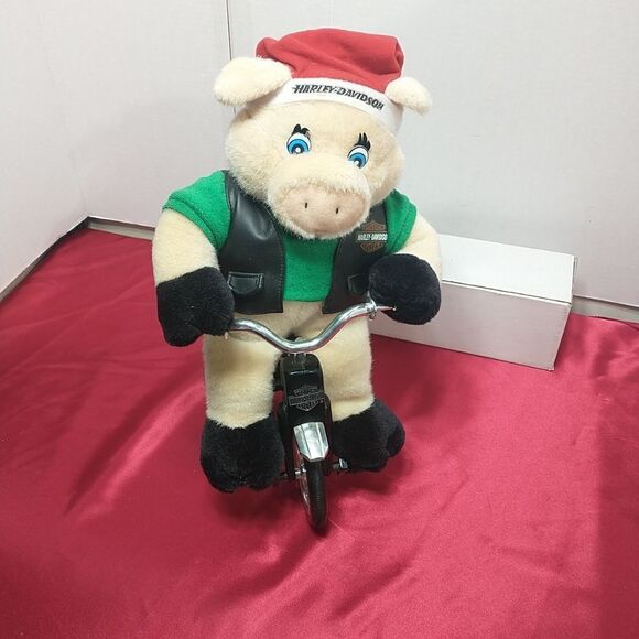 Vintage 1999 Harley Davidson Plush Hog Riding Tricycle Animated Collection w/box - Picture 1 of 12